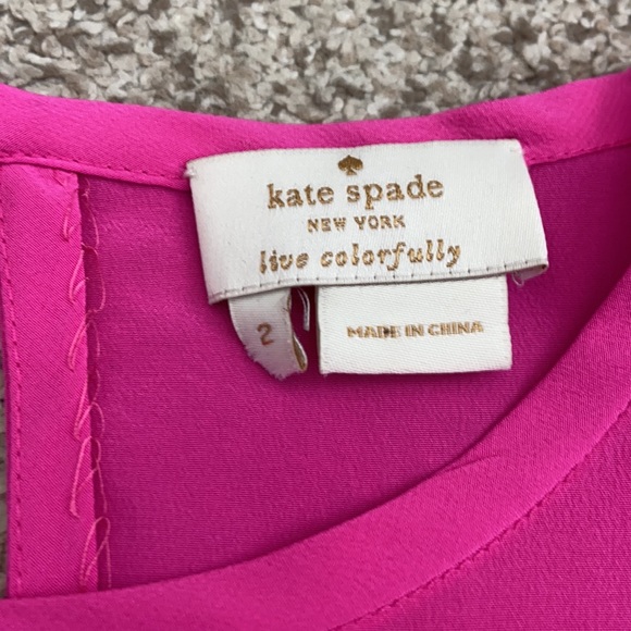 Kate Spade Flutter Sleeve Pink Silk Top, size 2 - Picture 4 of 8